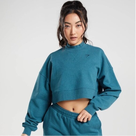 Gymshark Rest Day Mock Neck Cropped Sweater - Picture 1 of 2